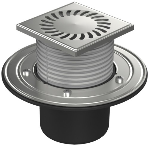 Drenaje de suelo, inferior D110, ala de acero inoxidable, la estructura, rejilla SUN