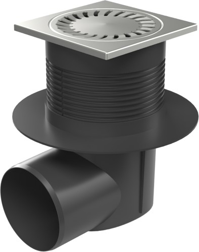 Kanalizační vpusť boční D110, vodní hladina, límec, nerez mřížka