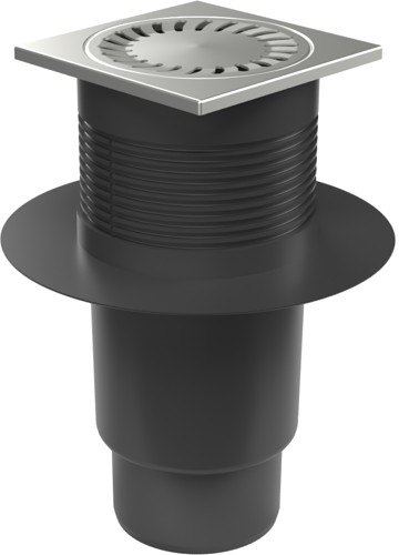 Kanalizační vpusť spodní D110, suchá klapka, límec, nerez mřížka