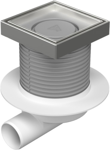 Podlahová vpusť boční D50, límec, nerez rámeček, mřížka CERAMICS