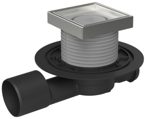 Podlahová vpusť průběžná D50/75, nerez rámeček, mřížka CERAMICS