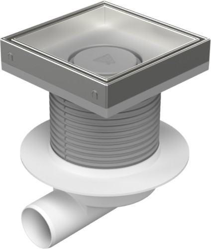 Drenaje de suelo, lateral D50, collar, estructura de acero inoxidable, rejilla CERAMICS