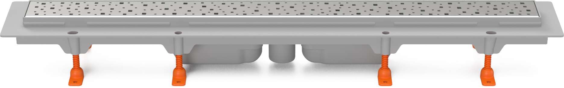 Linear. floor drain, bottom outlet 1050 mm D 40, Square grid gloss