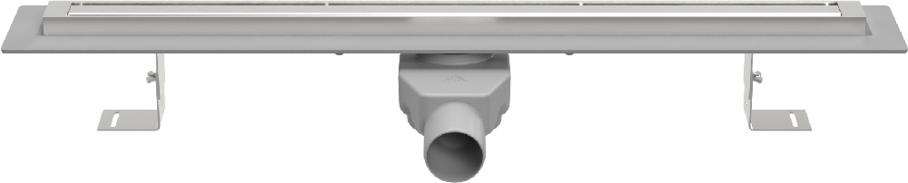 Podlahový lineární žlab Slim line 1200mm, otočný boční sifon D50, mřížka Slim Premium