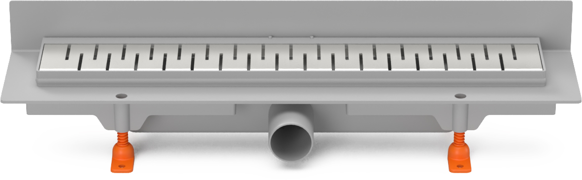 Sumidero lineal de pared con desagüe lateral, D40, 350 mm, rejilla Medium brilla