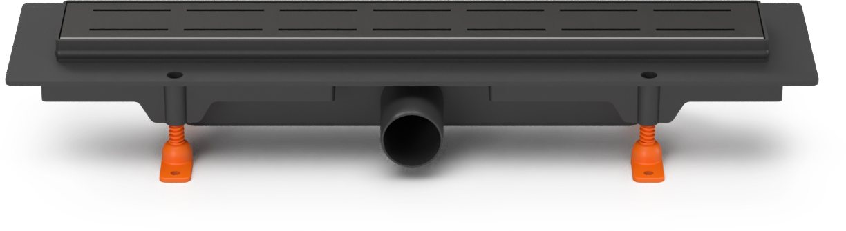 Podlahový linear. žlab černý 450 mm,boční D40,line černá