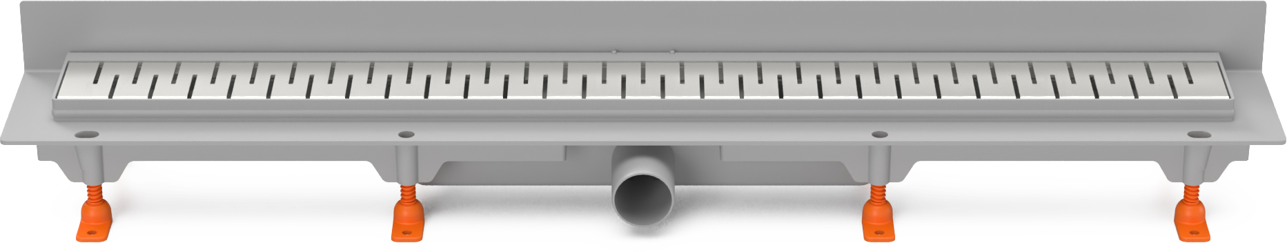 Sumidero lineal de pared con desagüe lateral, D40, 650 mm, rejilla Medium mate