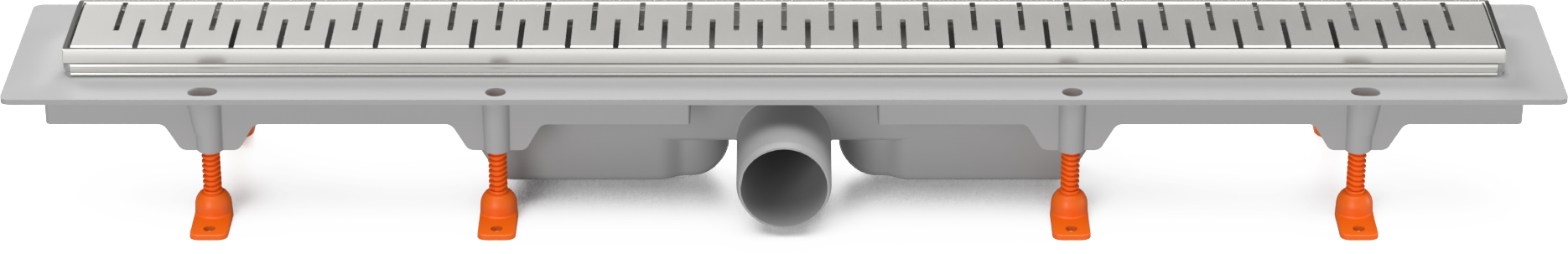 Podlahový linear. žlab 650 mm,boční D50,medium mat,nerez rámeček