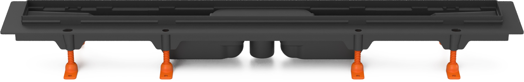 Podlahový linear. žlab černý 650 mm, spodní D40, bez mřížky