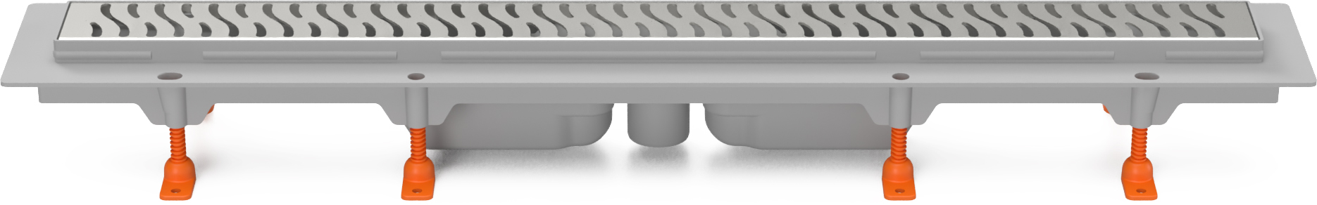 Sumidero lineal con desagüe inferior, 650 mm, D40, rejilla Harmony mate