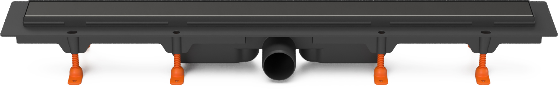 Linear. floor drain black, side outlet D50, 750 mm, Klasik grid black