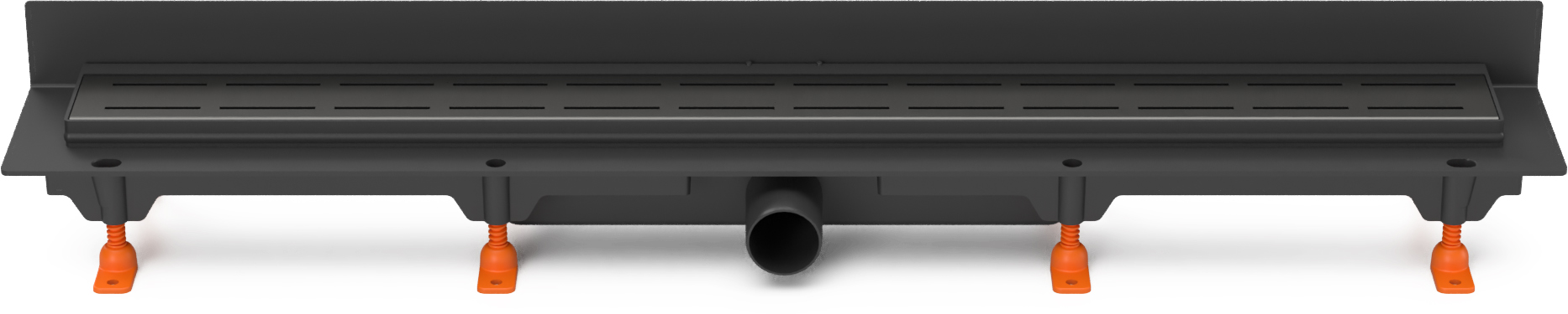 Podlahový linear. žlab ke stěně černý 850 mm, boční D40, Line černá