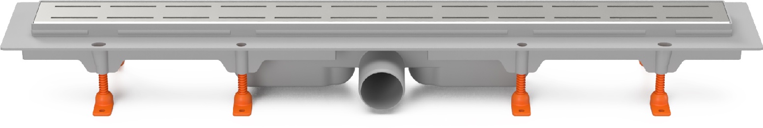 Sumidero lineal con desagüe lateral D50, 850 mm, rejilla Line brilla