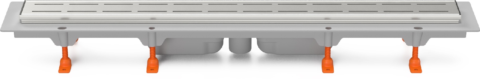 Sumidero lineal con marco de acero inoxidable y desagüe inferior, 850 mm, D40, rejilla Line mate