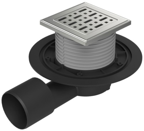 Podlahová vpusť boční D50/75, nerez rámeček, mřížka FACE