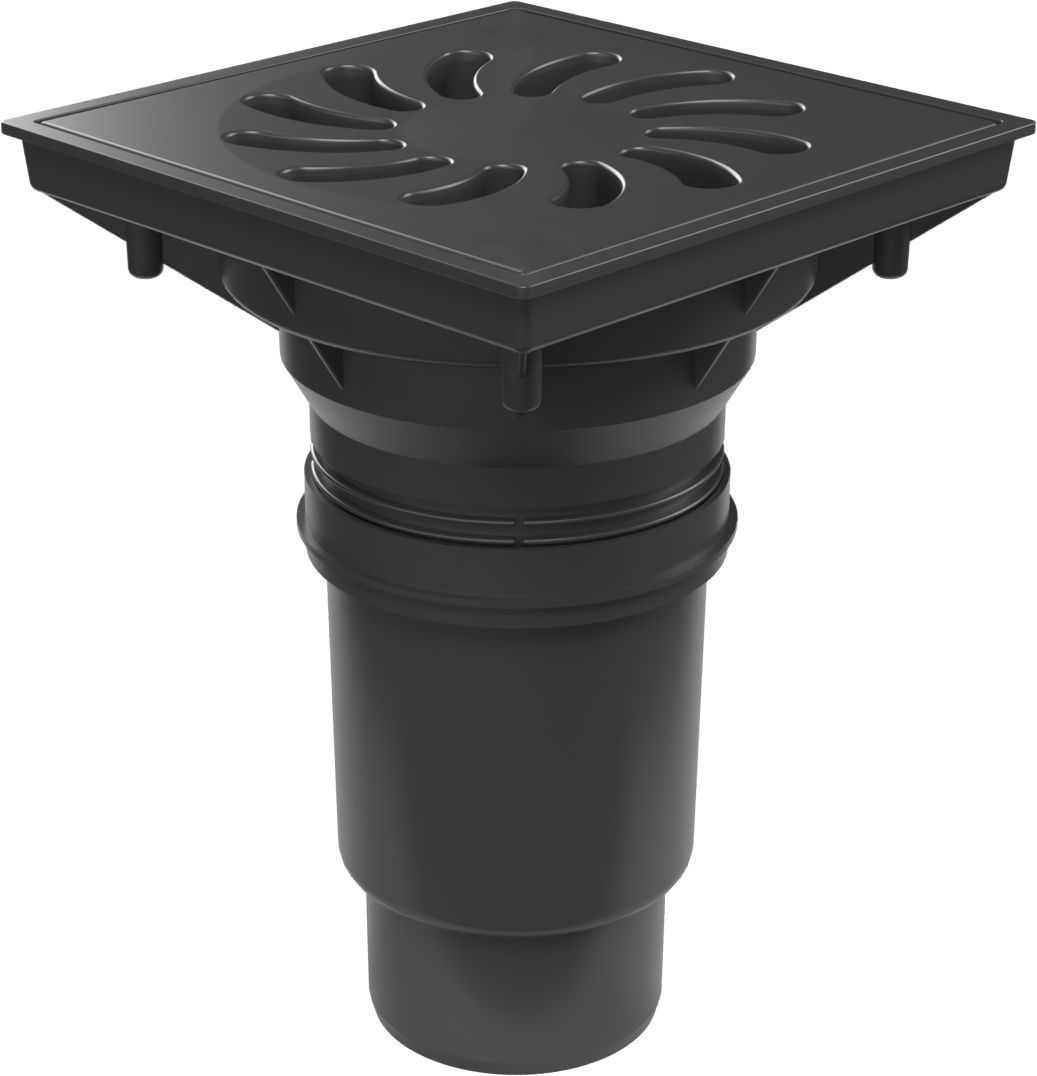 Kanalizační vpusť spodní D110-250 NEPTUN, plastová mřížka