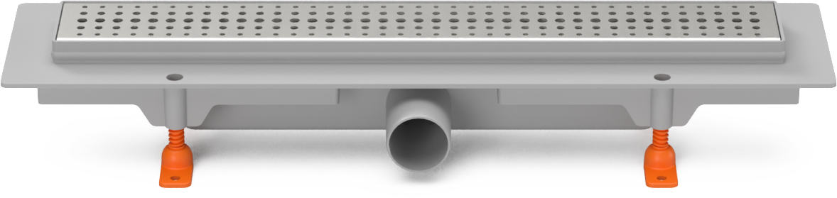 Linear. floor drain side outlet, D40, 550 mm, Basic grid gloss